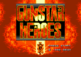 Gunstar Heroes (Europe) Title Screen